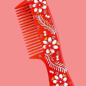 Pettine in legno dipinto a mano