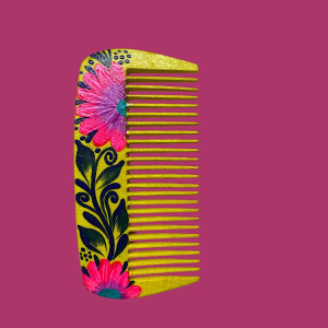 Pettine in legno dipinto a mano