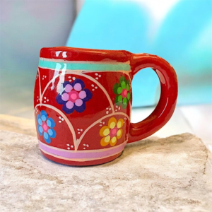 Tazzina in terracotta fatta e dipinta a mano