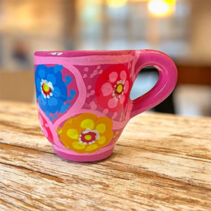 Tazzina in terracotta fatta e dipinta a mano