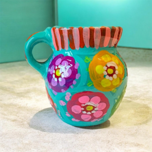 Tazzina in terracotta fatta e dipinta a mano