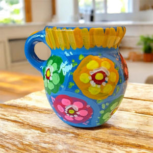 Tazzina in terracotta fatta e dipinta a mano