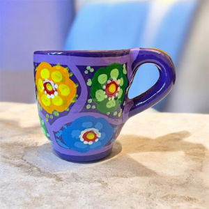 Tazzina in terracotta fatta e dipinta a mano