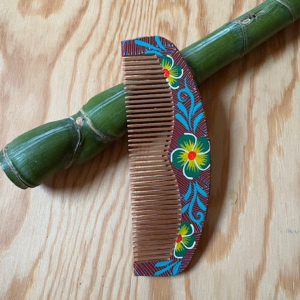 Pettine in legno dipinto a mano