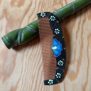 Pettine in legno dipinto a mano