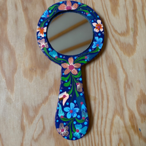 Specchio in legno dipinto a mano